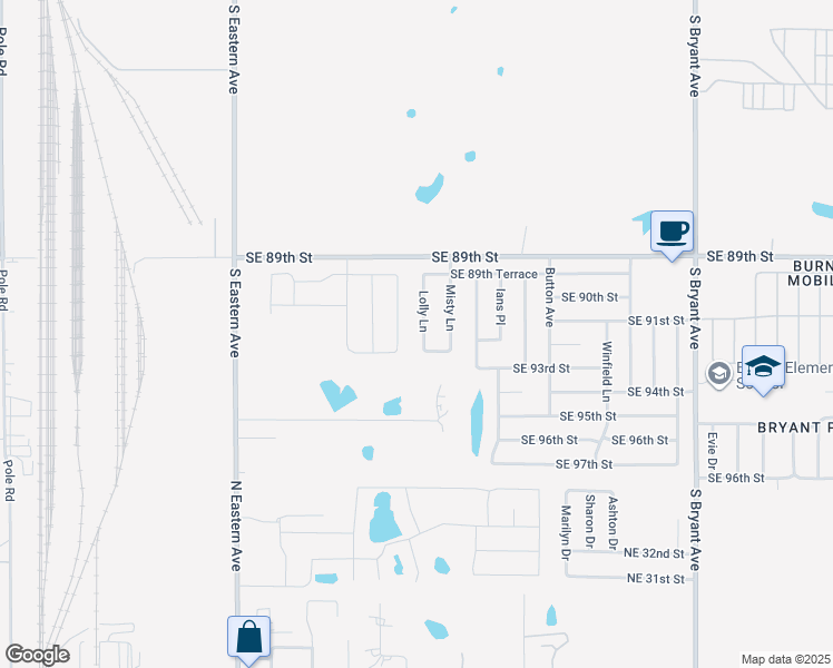 map of restaurants, bars, coffee shops, grocery stores, and more near 9201 Lolly Lane in Oklahoma City
