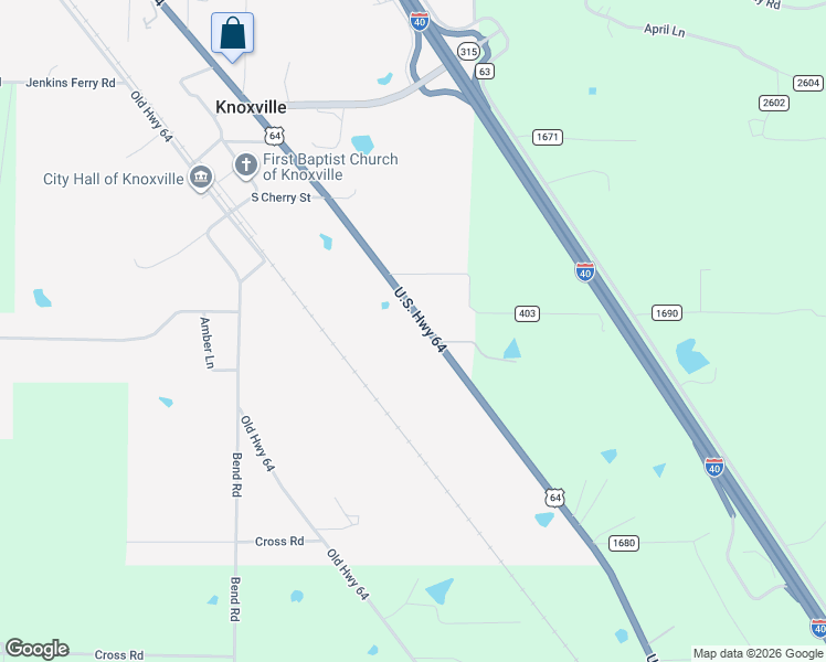 map of restaurants, bars, coffee shops, grocery stores, and more near 24437 U.S. 64 in Knoxville