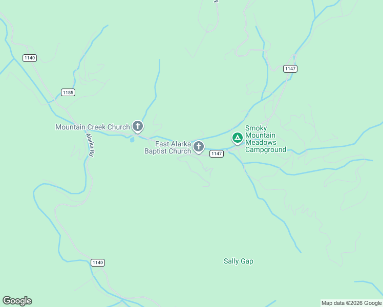 map of restaurants, bars, coffee shops, grocery stores, and more near 612 East Alarka Road in Bryson City