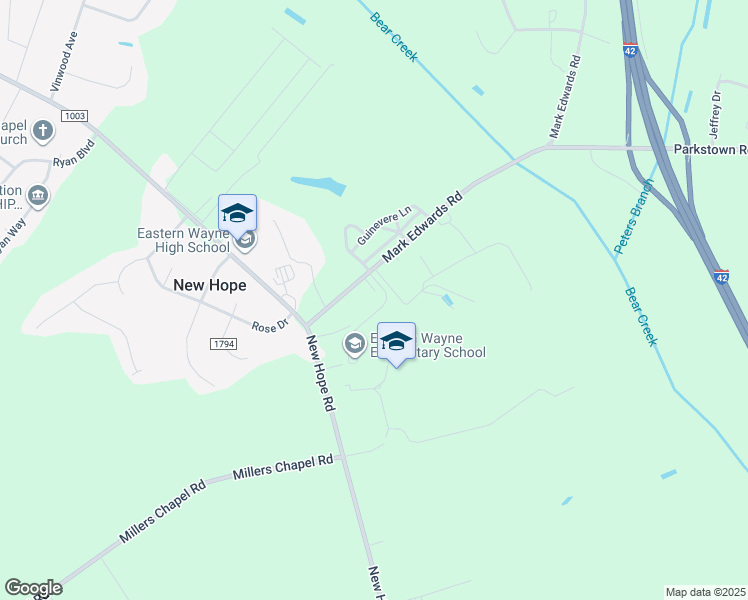 map of restaurants, bars, coffee shops, grocery stores, and more near 172 Mark Edwards Road in La Grange