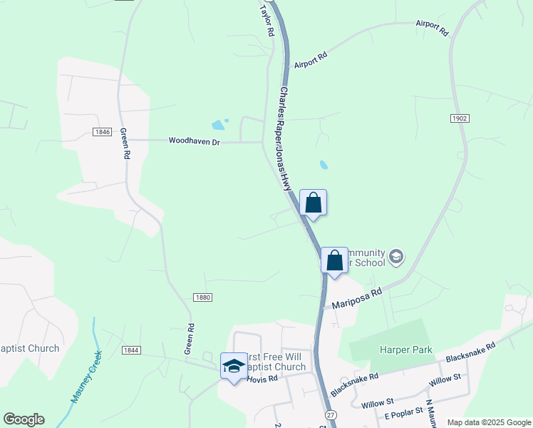 map of restaurants, bars, coffee shops, grocery stores, and more near 113 Taylor Road in Stanley