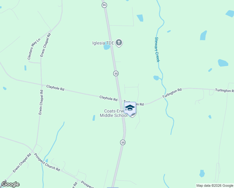 map of restaurants, bars, coffee shops, grocery stores, and more near 2650 North Carolina 55 in Coats