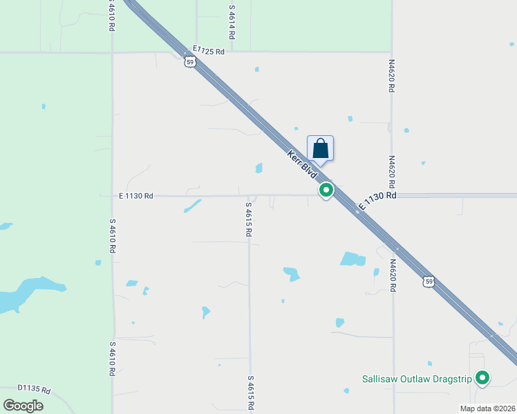 map of restaurants, bars, coffee shops, grocery stores, and more near E1130 Road in Gans