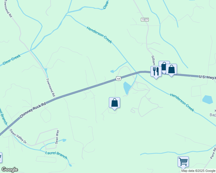 map of restaurants, bars, coffee shops, grocery stores, and more near 3292 Chimney Rock Road in Hendersonville