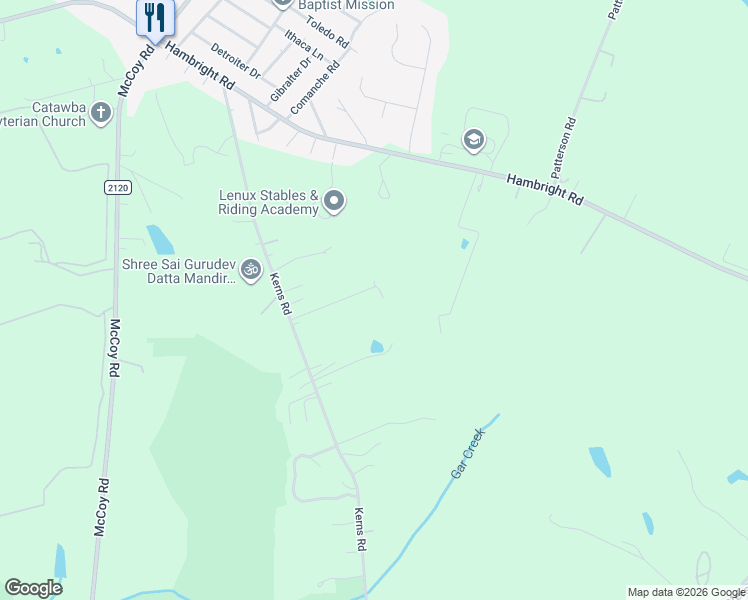 map of restaurants, bars, coffee shops, grocery stores, and more near 10330 Kerns Road in Huntersville
