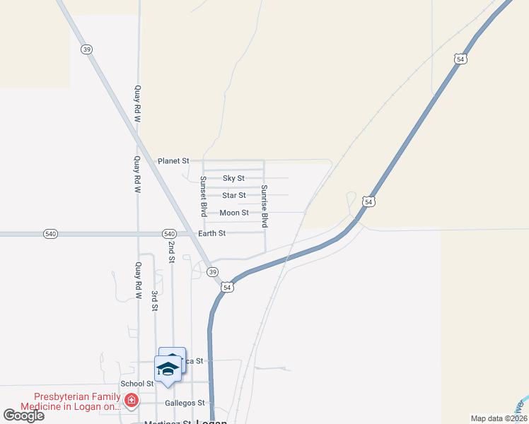 map of restaurants, bars, coffee shops, grocery stores, and more near Sunrise Boulevard in Logan