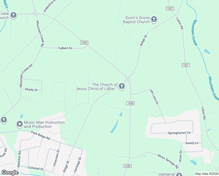 map of restaurants, bars, coffee shops, grocery stores, and more near 1715 Ridge Street in Albemarle