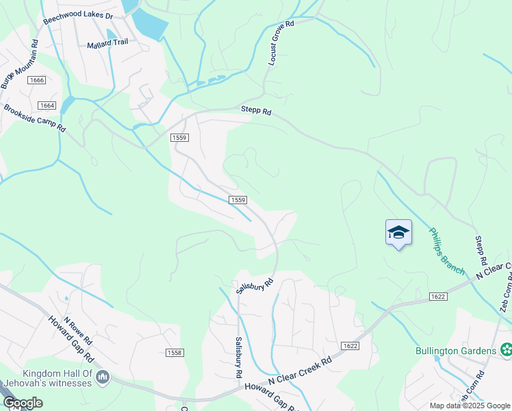 map of restaurants, bars, coffee shops, grocery stores, and more near 670 Salisbury Road in Hendersonville
