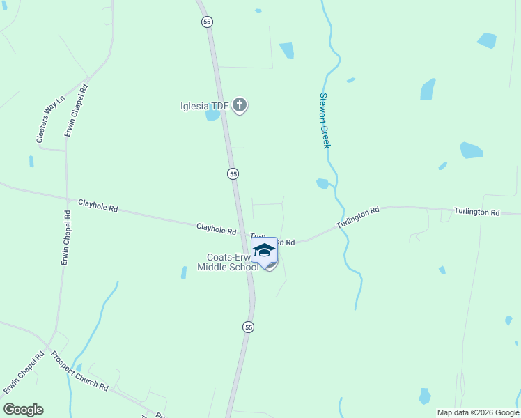 map of restaurants, bars, coffee shops, grocery stores, and more near 2650 North Carolina 55 in Coats