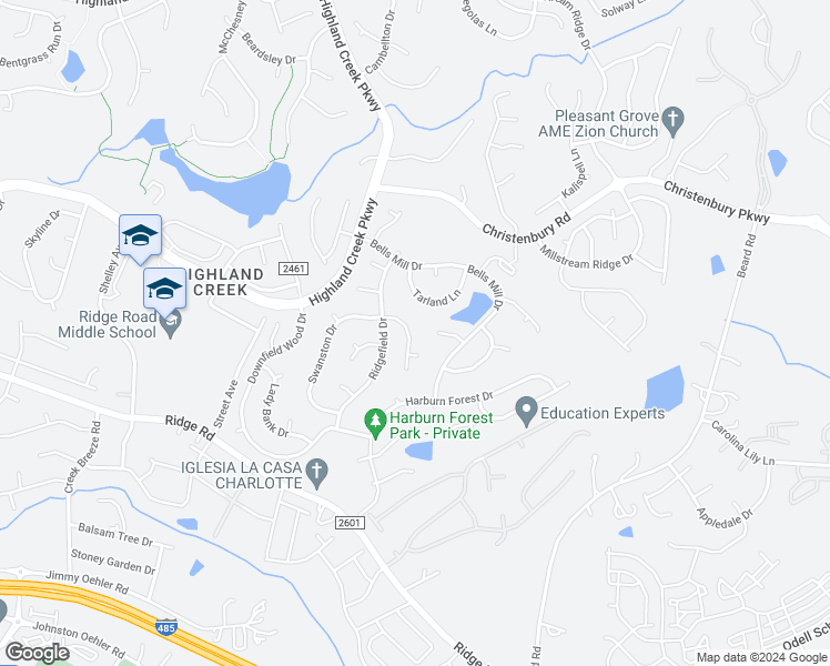 map of restaurants, bars, coffee shops, grocery stores, and more near 6103 Swanston Drive in Charlotte