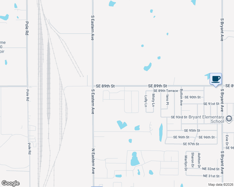 map of restaurants, bars, coffee shops, grocery stores, and more near 2300 Southeast 89th Street in Oklahoma City