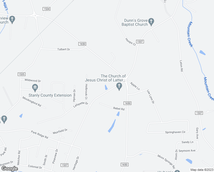 map of restaurants, bars, coffee shops, grocery stores, and more near 1715 Ridge Street in Albemarle