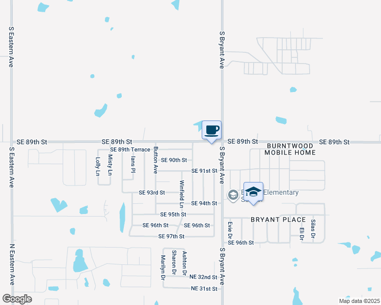 map of restaurants, bars, coffee shops, grocery stores, and more near 2824 Southeast 90th Street in Oklahoma City