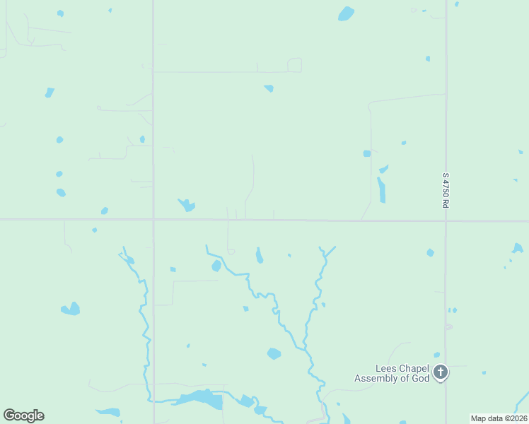 map of restaurants, bars, coffee shops, grocery stores, and more near 474377 East 1130 Road in Muldrow
