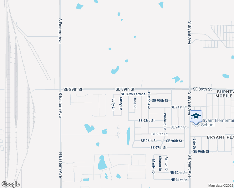 map of restaurants, bars, coffee shops, grocery stores, and more near 2429 Southeast 89th Terrace in Oklahoma City