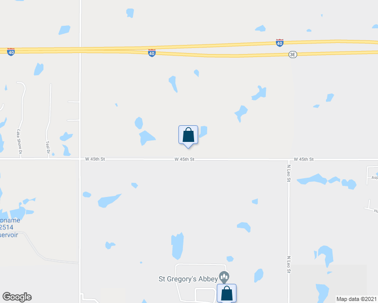 map of restaurants, bars, coffee shops, grocery stores, and more near 39504 West 45th Street in Shawnee