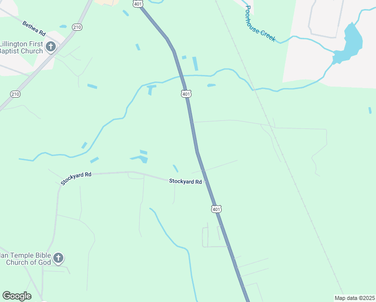 map of restaurants, bars, coffee shops, grocery stores, and more near 1608 U.S. 401 in Lillington
