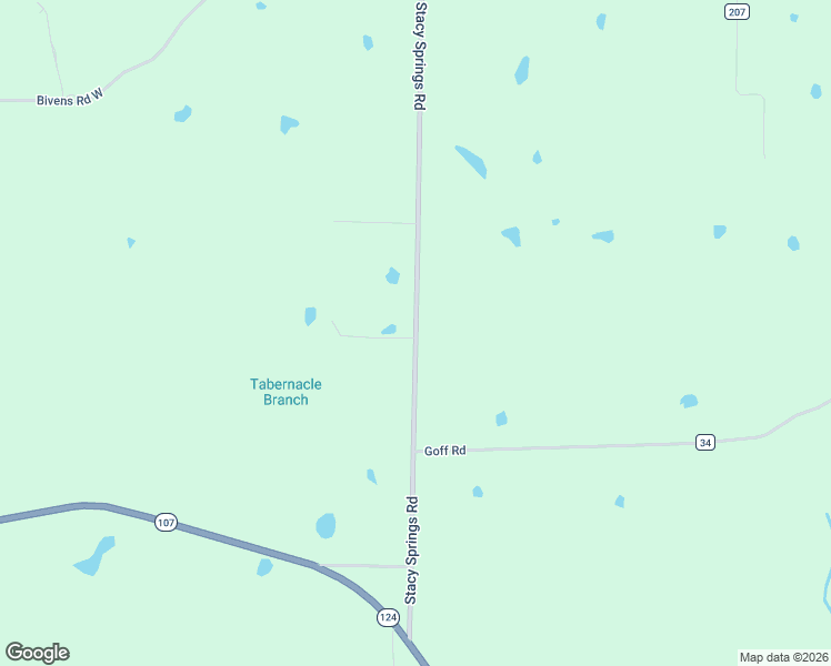 map of restaurants, bars, coffee shops, grocery stores, and more near Stacy Springs Road in Quitman