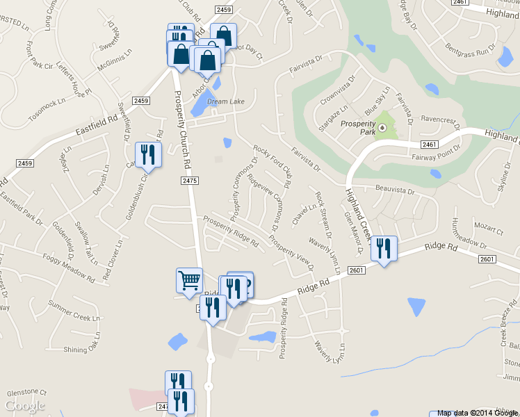 map of restaurants, bars, coffee shops, grocery stores, and more near in Charlotte