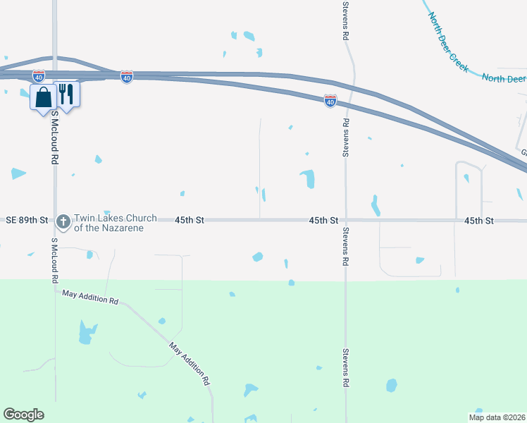 map of restaurants, bars, coffee shops, grocery stores, and more near 12939 Meadow Ridge Drive in Shawnee