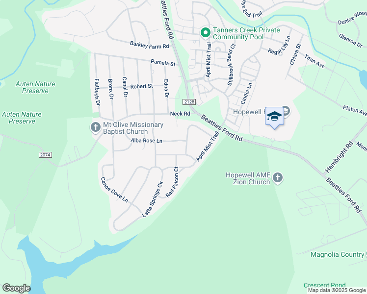 map of restaurants, bars, coffee shops, grocery stores, and more near 11811 Lawings Corner Drive in Huntersville