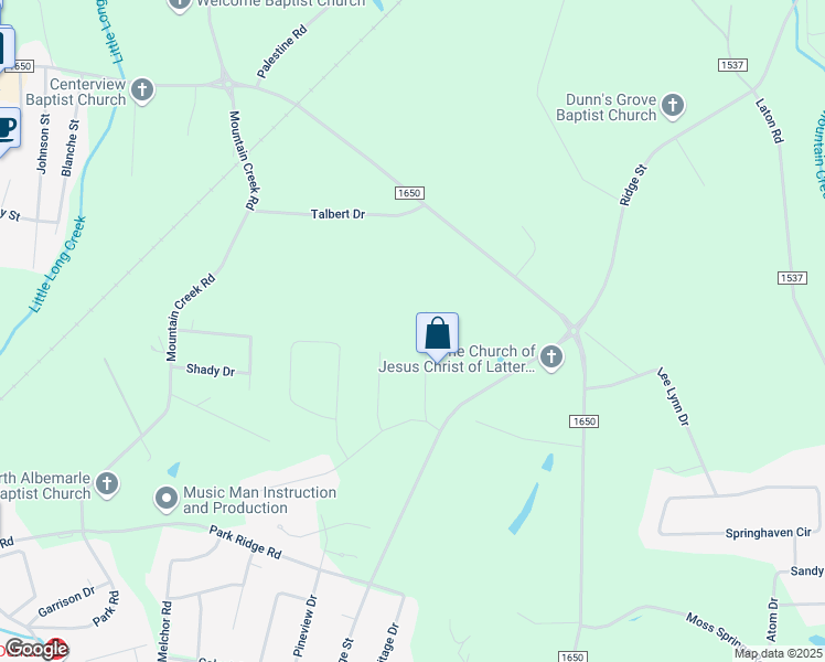 map of restaurants, bars, coffee shops, grocery stores, and more near 1545 Holbrook Court in Albemarle