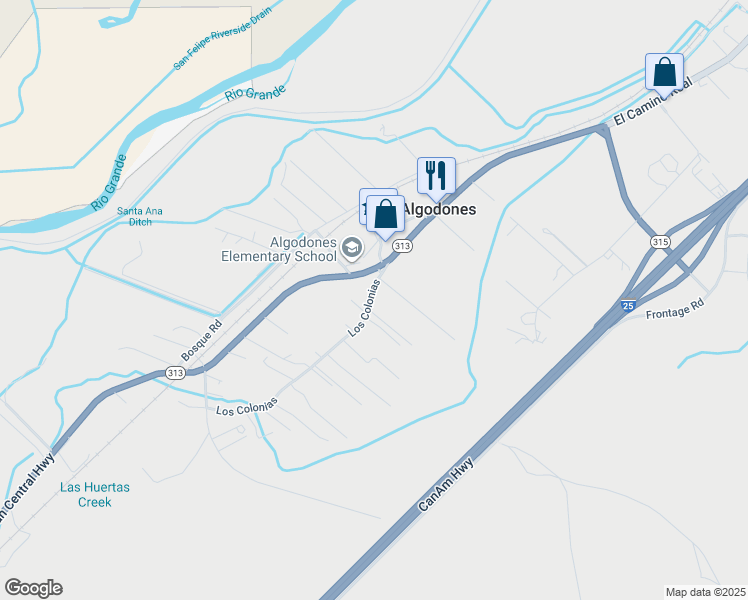 map of restaurants, bars, coffee shops, grocery stores, and more near 72 Los Colonias in Algodones