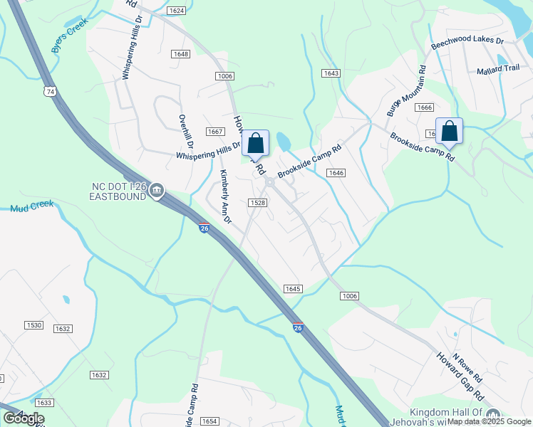 map of restaurants, bars, coffee shops, grocery stores, and more near 512 Brookside Camp Road in Hendersonville