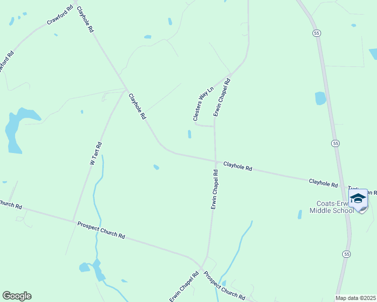 map of restaurants, bars, coffee shops, grocery stores, and more near 752 Clayhole Road in Dunn