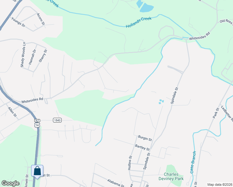 map of restaurants, bars, coffee shops, grocery stores, and more near 214 Cardinal Road in Rutherfordton