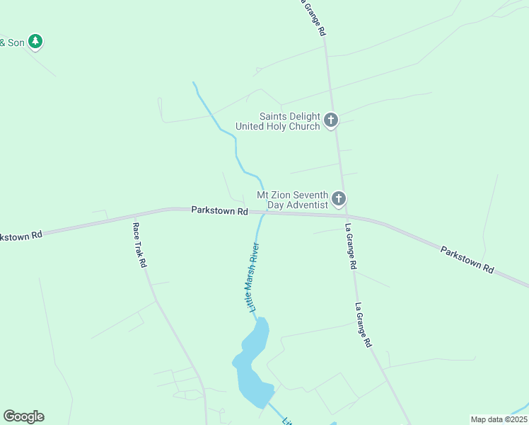 map of restaurants, bars, coffee shops, grocery stores, and more near Parkstown Road in La Grange