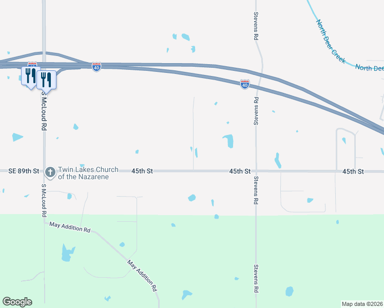 map of restaurants, bars, coffee shops, grocery stores, and more near 12939 Meadow Ridge Drive in Shawnee
