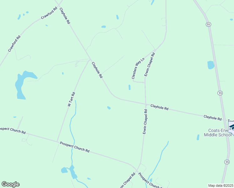 map of restaurants, bars, coffee shops, grocery stores, and more near 860 Clayhole Road in Dunn