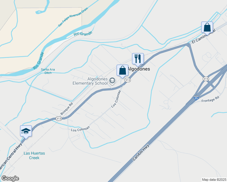 map of restaurants, bars, coffee shops, grocery stores, and more near 72 Los Colonias in Algodones
