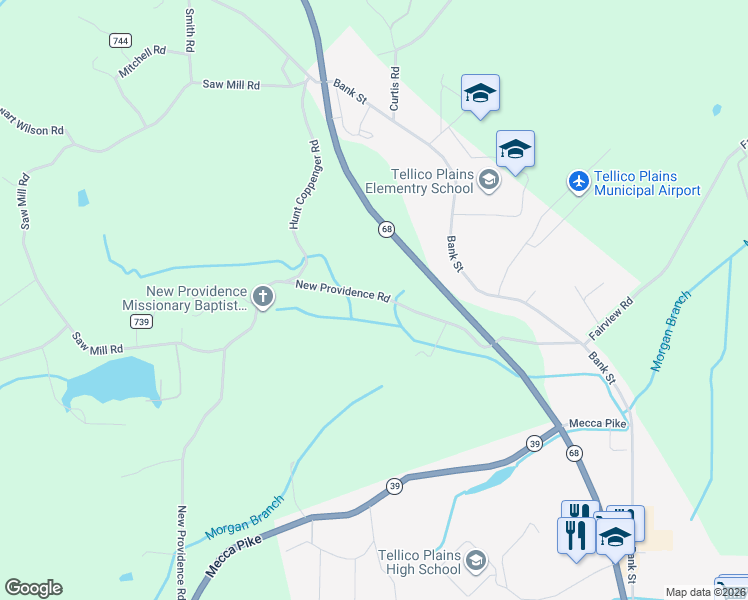 map of restaurants, bars, coffee shops, grocery stores, and more near 285 New Providence Road in Tellico Plains