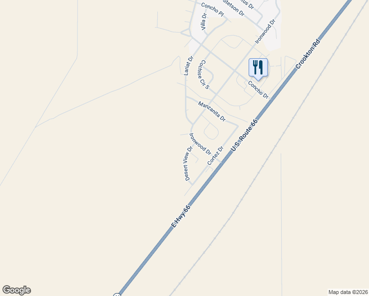 map of restaurants, bars, coffee shops, grocery stores, and more near 6772 Desert View Cir in Kingman