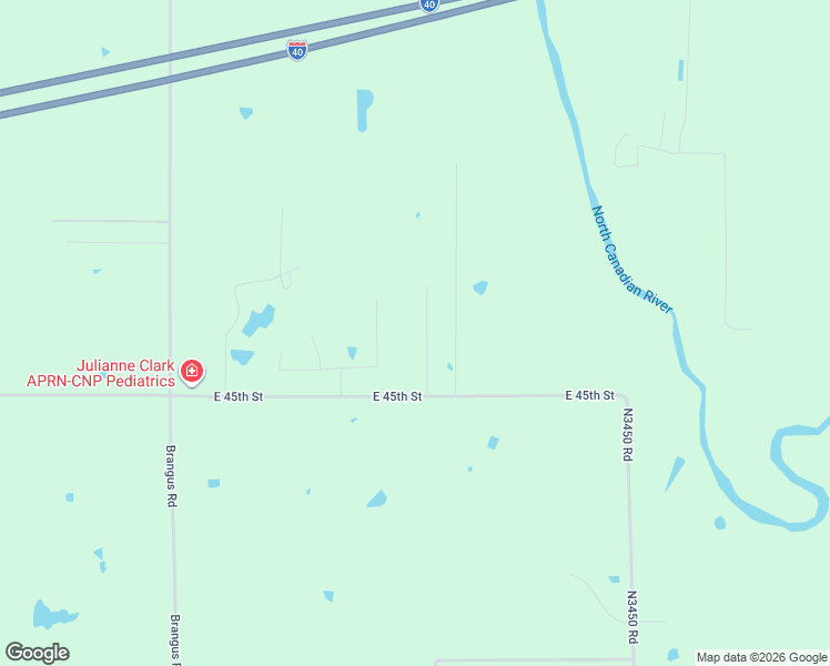 map of restaurants, bars, coffee shops, grocery stores, and more near 12589 East 45th Street in Shawnee