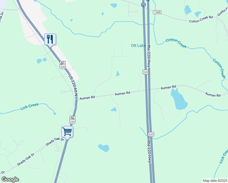 map of restaurants, bars, coffee shops, grocery stores, and more near 328 Auman Road in Biscoe