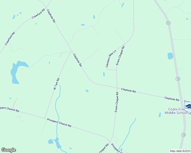 map of restaurants, bars, coffee shops, grocery stores, and more near 860 Clayhole Road in Dunn