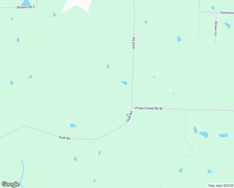 map of restaurants, bars, coffee shops, grocery stores, and more near 1173 Goff Road in Quitman