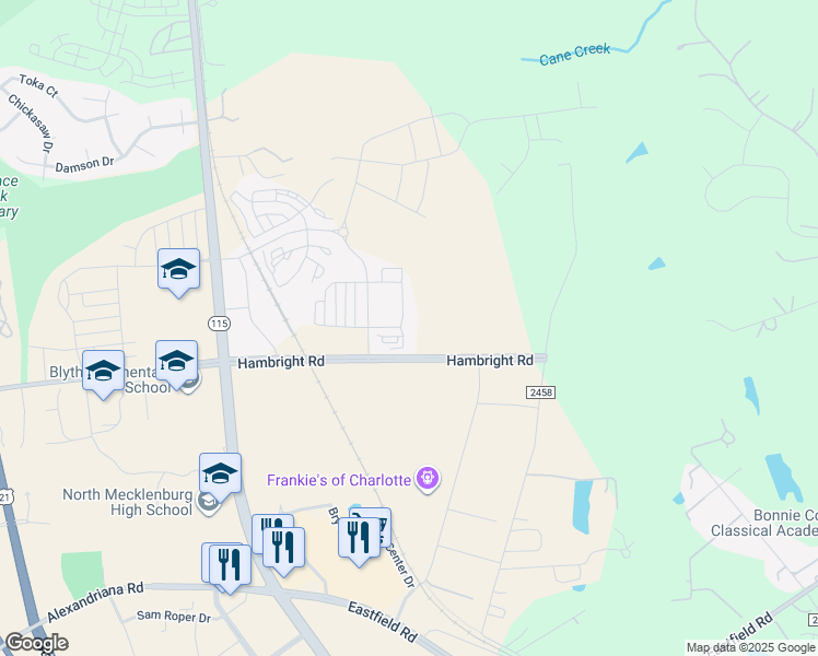 map of restaurants, bars, coffee shops, grocery stores, and more near 13436 Bryton Gap Boulevard in Huntersville