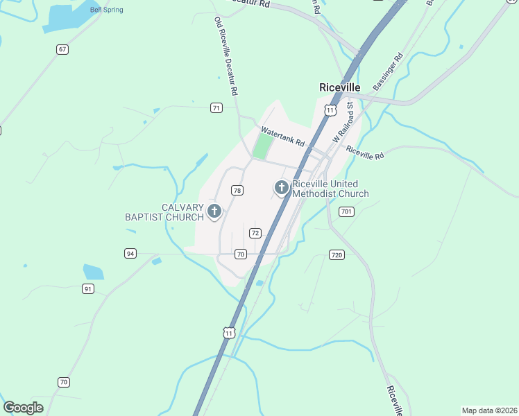 map of restaurants, bars, coffee shops, grocery stores, and more near 122 County Road 76 in Riceville