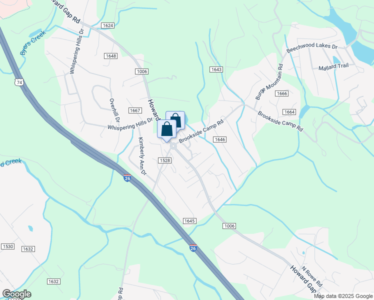 map of restaurants, bars, coffee shops, grocery stores, and more near 61 Lotus Lane in Hendersonville