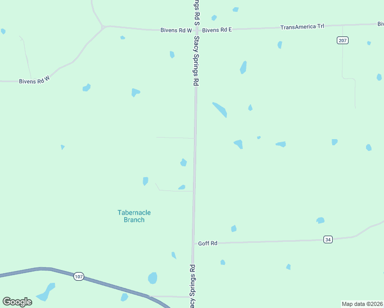 map of restaurants, bars, coffee shops, grocery stores, and more near Stacy Springs Road in Quitman