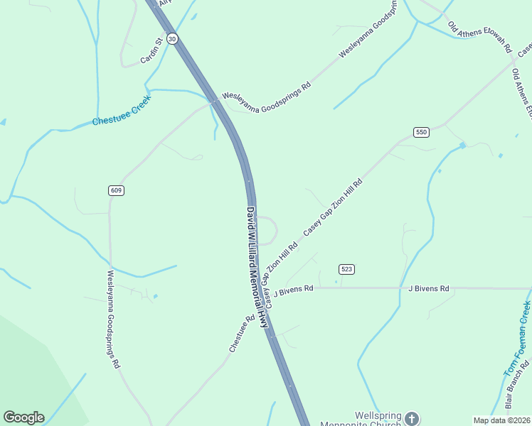 map of restaurants, bars, coffee shops, grocery stores, and more near 105 County Road 582 in Athens