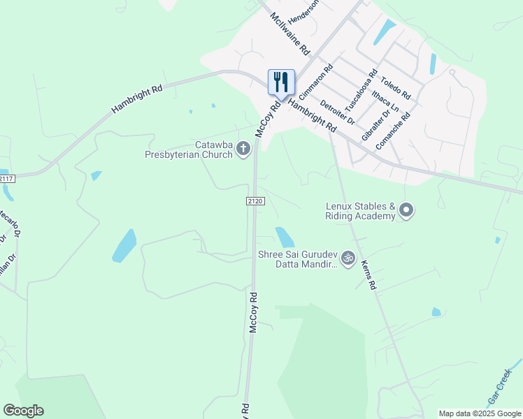 map of restaurants, bars, coffee shops, grocery stores, and more near 11230 McCoy Road in Huntersville