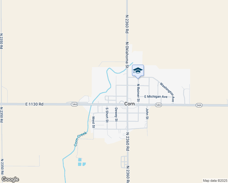 map of restaurants, bars, coffee shops, grocery stores, and more near 202 North Dewey in Corn