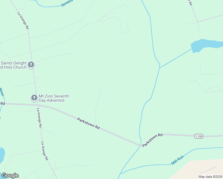 map of restaurants, bars, coffee shops, grocery stores, and more near 1493 Parkstown Road in La Grange