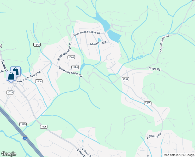 map of restaurants, bars, coffee shops, grocery stores, and more near 1589 Brookside Camp Road in Hendersonville