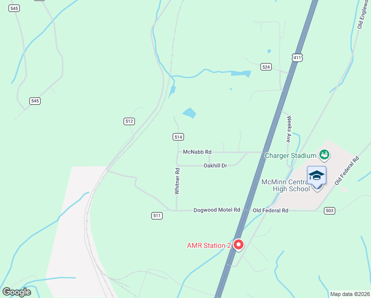 map of restaurants, bars, coffee shops, grocery stores, and more near 176 County Road 532 in Etowah